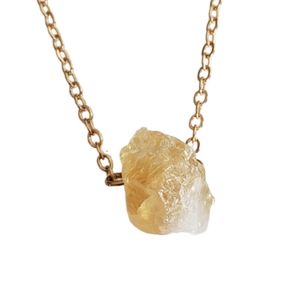Natural citrine simple minimalist necklace